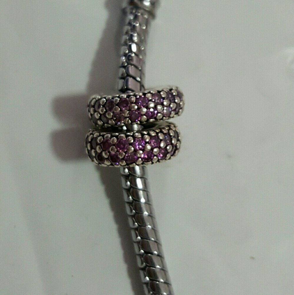 Pandora authentic spacers pave with purple cz.
